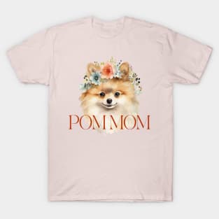 Pom Mom Shirt – Cute Watercolor Pomeranian Dog Design for Pomeranian Moms T-Shirt